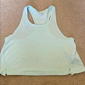 light blue cropped tank top